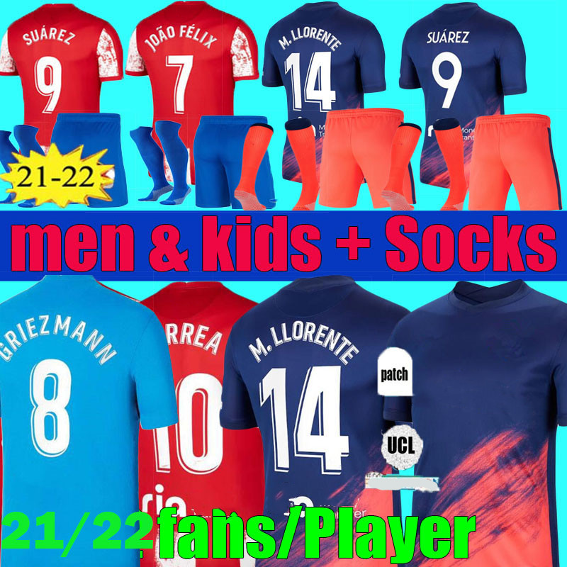 21 22 soccer jerseys SUAREZ JOAO FELIX Griezmann 2021 2022 M. LLORENTE KOKE CORREA CARRASCO R. DE PAUL men women + kids kit camiseta football shirts, Fans 21 22 away full set+lfp patch
21 22 soccer jerseys SUAREZ JOAO FELIX Griezmann 2021 2022 M. LLORENTE KOKE CORREA CARRASCO R. DE PAUL men women + kids kit camiseta football shirts, Fans 21 22 away full set+lfp patch