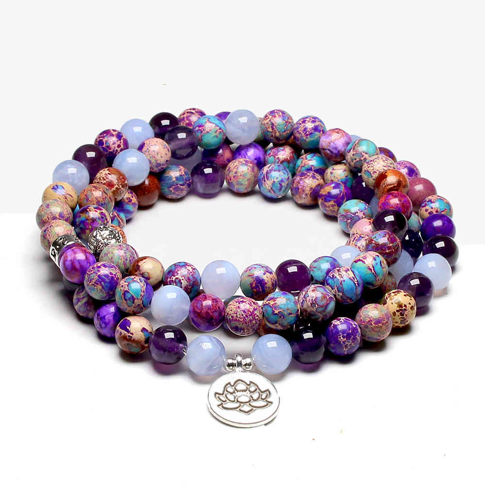Natural Stone 108 Mala Bead Bracelet Women Om Bracelets Meditation Healing Buddhist Yoga Lotus Charm 8MM
Natural Stone 108 Mala Bead Bracelet Women Om Bracelets Meditation Healing Buddhist Yoga Lotus Charm 8MM