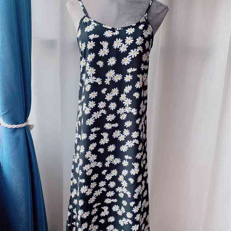 Plus Size Floral Print Summer Evening Long Vintage Dresses Oversize Sleeveless Beach Women Dress Robe Vestido Prom 210417