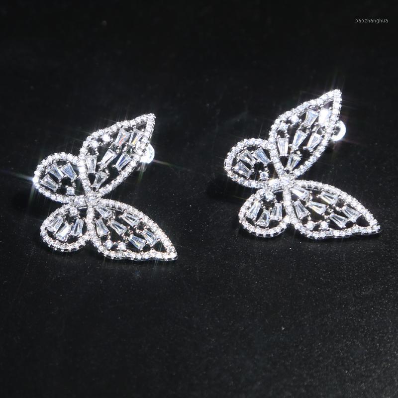 Summer Full Zircon Butterfly Earrings Female Temperament Personality Simple White Rainbow Cz Russian Stud, Golden;silver
Summer Full Zircon Butterfly Earrings Female Temperament Personality Simple White Rainbow Cz Russian Stud, Golden;silver