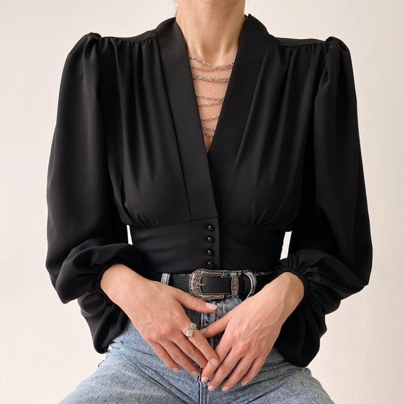 Vintage Women Oversize Satin Shirts Summer Fashion Ladies V Neck Chic Tops Loose Female Stylish Shirt Girls Casual 210430
