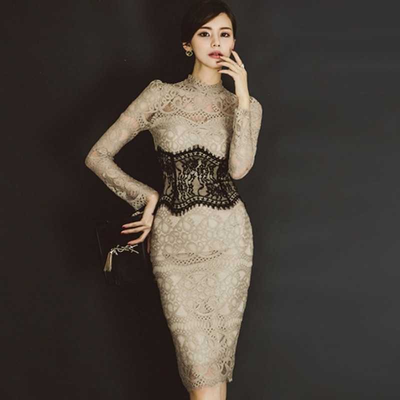 HIGH QUALITY Spring Stand Neck Full Sleeve Lace Vestidos High Waist Pencil Bodycon Sexy Party Dress 210525, Picture color
HIGH QUALITY Spring Stand Neck Full Sleeve Lace Vestidos High Waist Pencil Bodycon Sexy Party Dress 210525, Picture color
