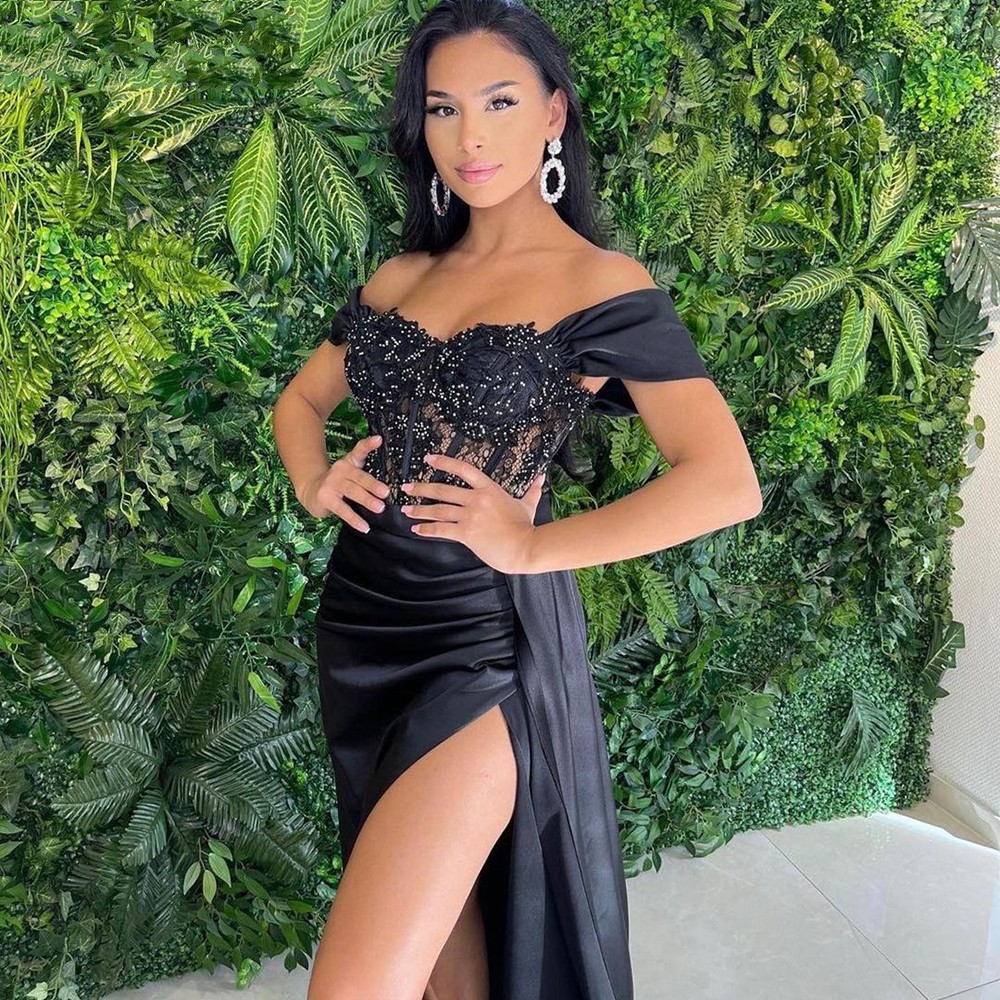 Black Mermaid High Split Evening Dresses Gowns Satin Beaded Elegant Sexy Prom Formal Gown Pleat Arabic Dubai Vestidos De Fiesta robe de soiree 2022, Champagne
Black Mermaid High Split Evening Dresses Gowns Satin Beaded Elegant Sexy Prom Formal Gown Pleat Arabic Dubai Vestidos De Fiesta robe de soiree 2022, Champagne