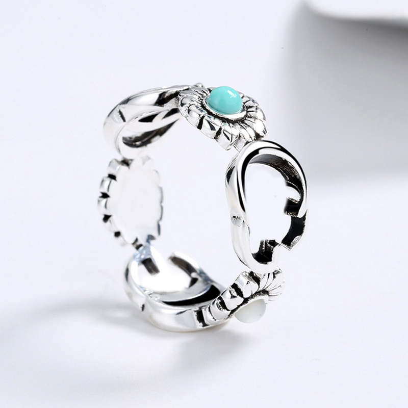 Women Girl Daisy Turquoise Ring Flower Letter Rings Gift for Love Girlfriend Fashion Jewelry Accessories Size 5-9, Silver
Women Girl Daisy Turquoise Ring Flower Letter Rings Gift for Love Girlfriend Fashion Jewelry Accessories Size 5-9, Silver