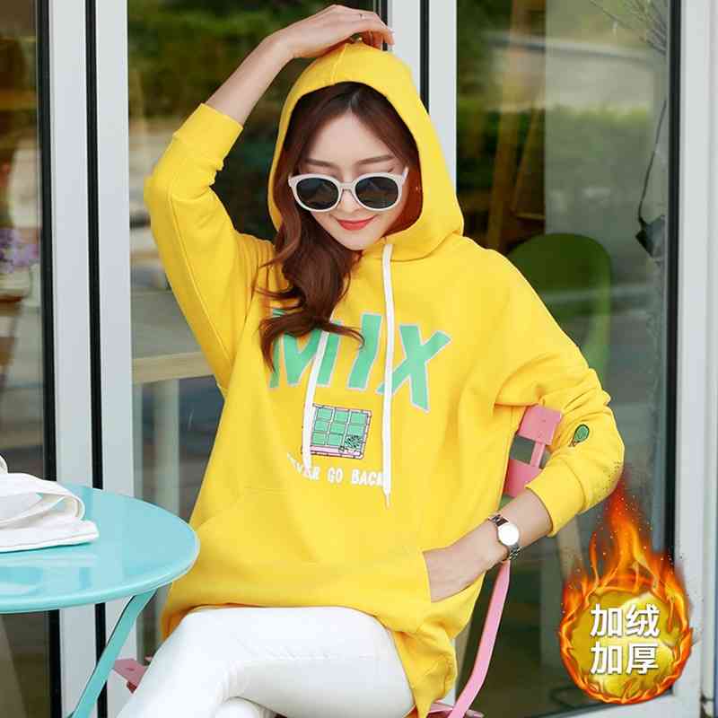 Hoodies Women Coat Thicker Plus Velvet Warm Soft Letter Printed Pockets Leisure Pullovers Harajuku Womens Trendy Sweatshirts 210603, 0014gray
Hoodies Women Coat Thicker Plus Velvet Warm Soft Letter Printed Pockets Leisure Pullovers Harajuku Womens Trendy Sweatshirts 210603, 0014gray