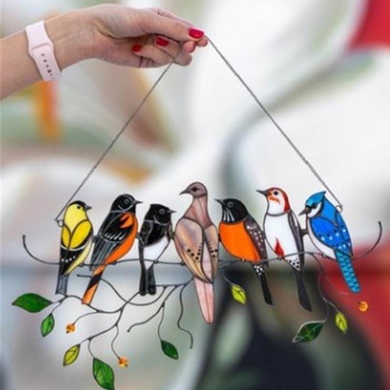 Bird Hanging Ornaments Multicolor Birds On A Wire High Stained Ornament Glass Suncatcher Window Panel Pendant Garden Decor Decorations
Bird Hanging Ornaments Multicolor Birds On A Wire High Stained Ornament Glass Suncatcher Window Panel Pendant Garden Decor Decorations