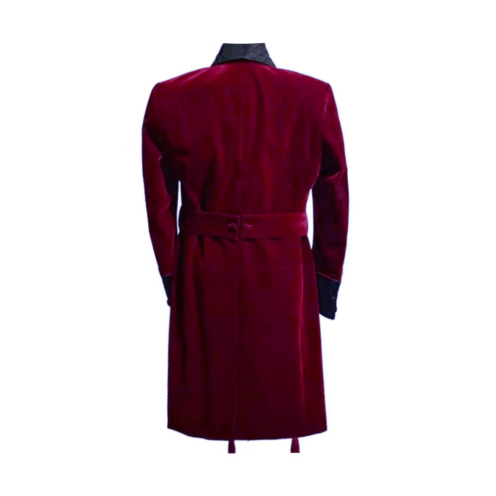 Black Red Velvet Mens Tuxedos Long Jacket Groom Party Prom Wedding Coat Business Wear Outfit One Suit