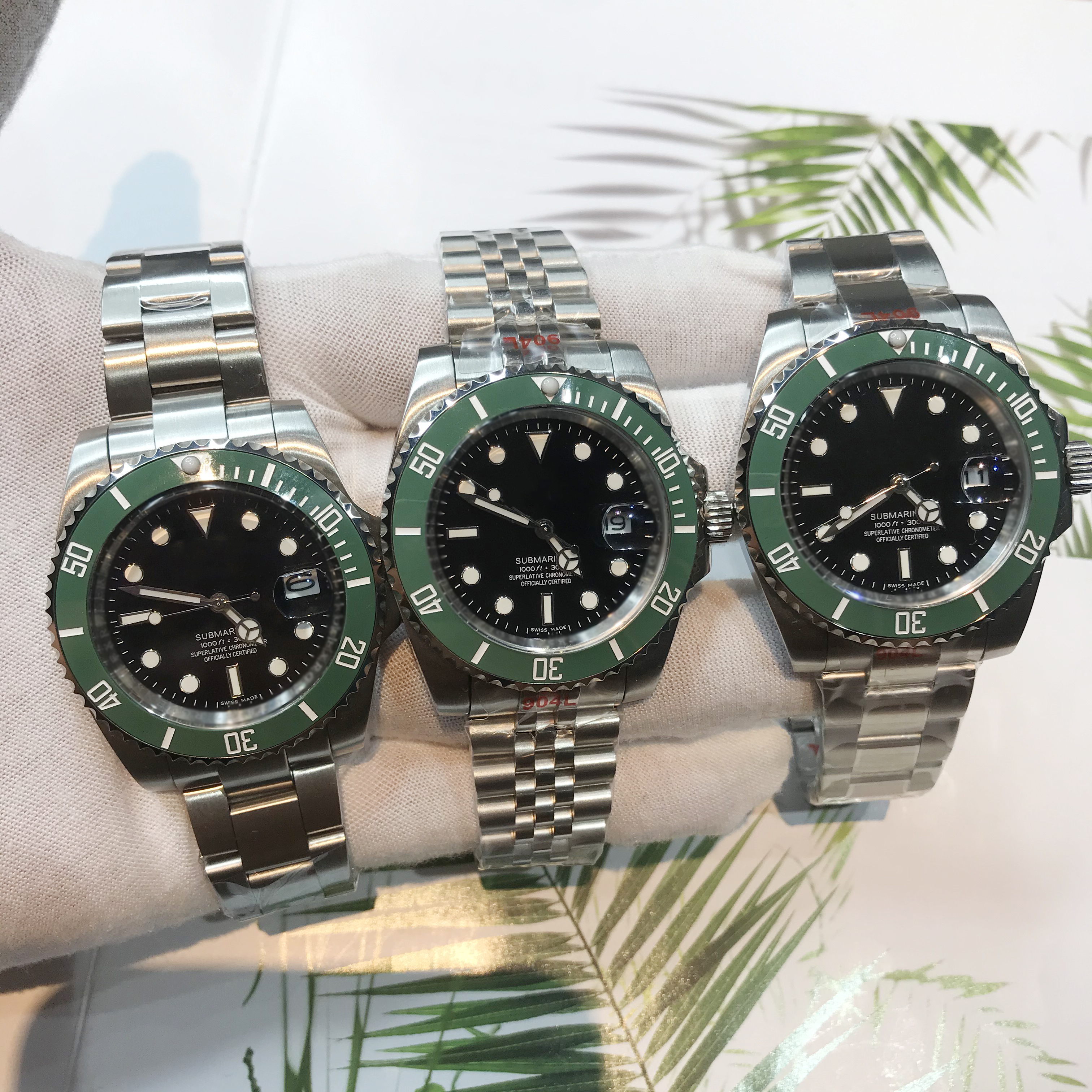 2021 Luxury Green Ceramic Bezel Wristwatches Watches Master Mens Automatic mechanical movement SUB designer Watch Luminous Deep waterproof 30meters, Slivery;brown
2021 Luxury Green Ceramic Bezel Wristwatches Watches Master Mens Automatic mechanical movement SUB designer Watch Luminous Deep waterproof 30meters, Slivery;brown