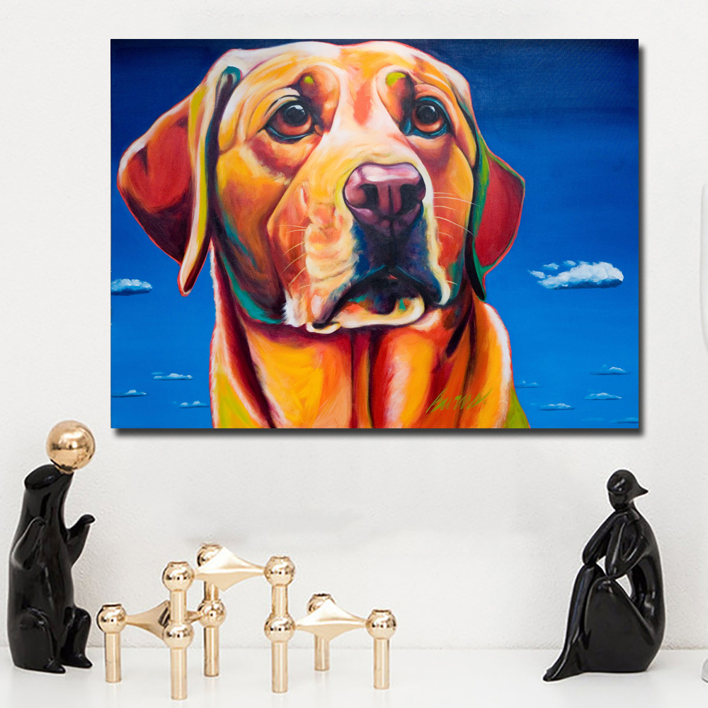 SELFLESSLY Bulldog Painting For Living Room Wall Canvas Art Poster Prints Animal Decorative Painting For Bedroom Unframed