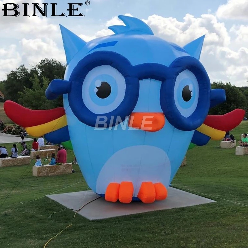 Customized giant blue inflatable night owl lovely balloon for event holiday decoration