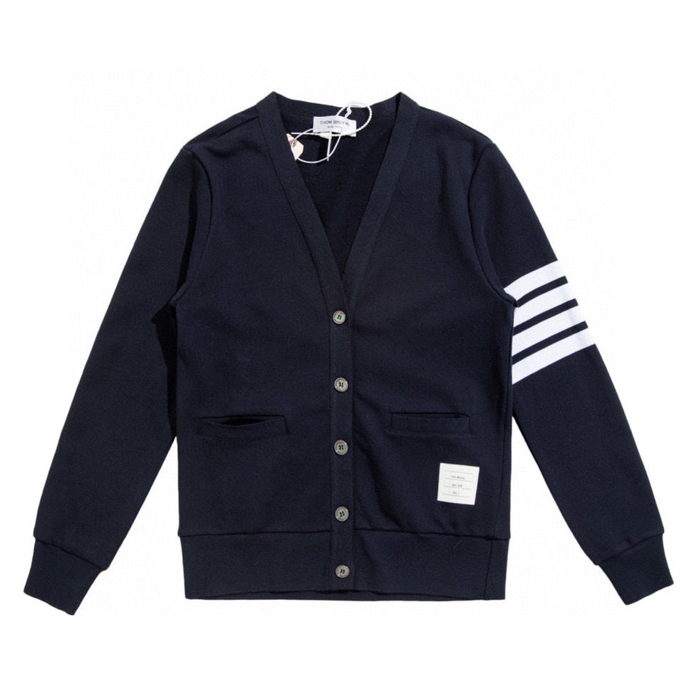 Men Women Thom Autumn College Style Loose V-neck Cotton Long-sleeved Sweater Cardigan Jacket, Navy blue
Men Women Thom Autumn College Style Loose V-neck Cotton Long-sleeved Sweater Cardigan Jacket, Navy blue