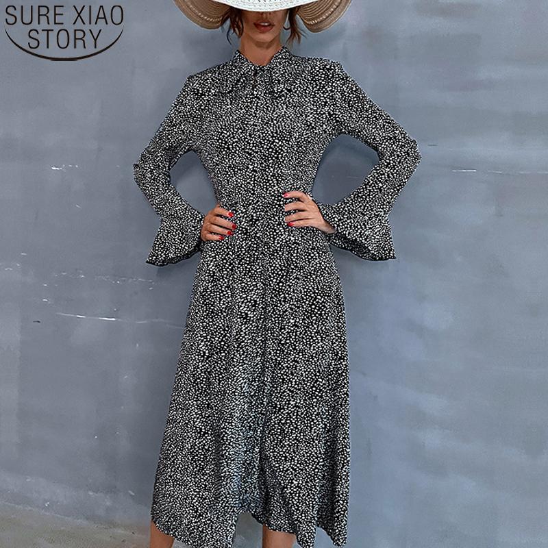 Casual Dresses Women Autumn Long Sleeve Korean Style Midi Dress Turn Down Collar Print Chiffon Vestido Feminino 17756, Black;gray
Casual Dresses Women Autumn Long Sleeve Korean Style Midi Dress Turn Down Collar Print Chiffon Vestido Feminino 17756, Black;gray