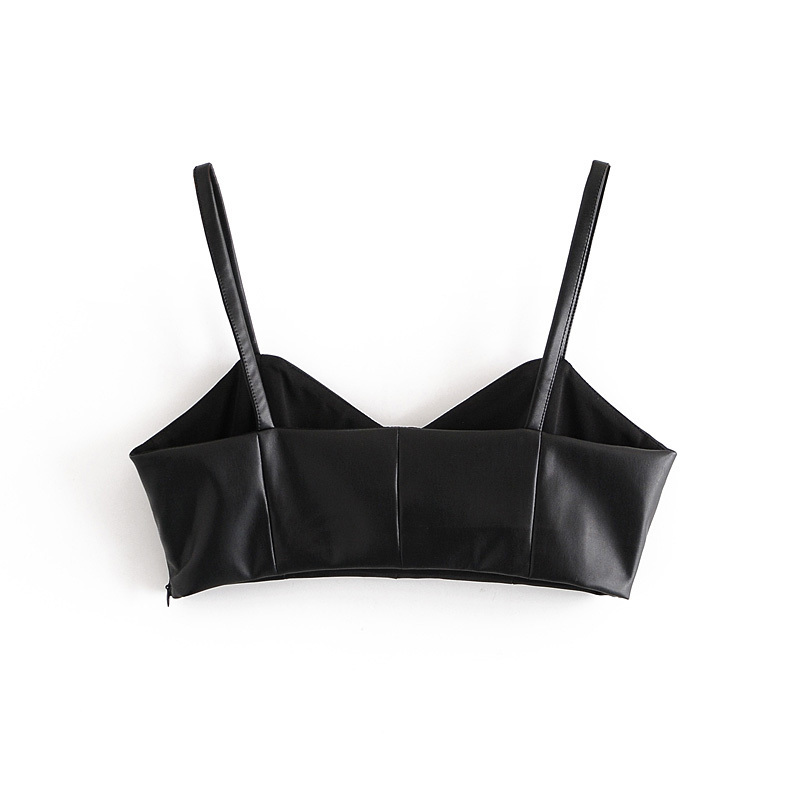 Sexy Black Sleeveless PUchic Female T-shirt Korean Leisure Sports Wild Simplicity Women's Vest 210507