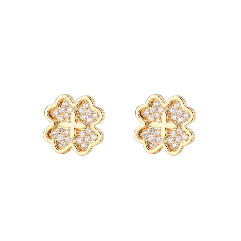 Stud Heart Cooper Signature Daisy Clover Earrings Cubic Zirconia Gold Women Earring Gift Fashion Jewelry, Golden;silver
Stud Heart Cooper Signature Daisy Clover Earrings Cubic Zirconia Gold Women Earring Gift Fashion Jewelry, Golden;silver