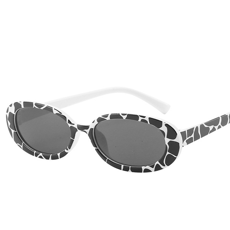 Sunglasses Fashion Oval Cow Color Retro Small Frame Ins Wind Personality All-match