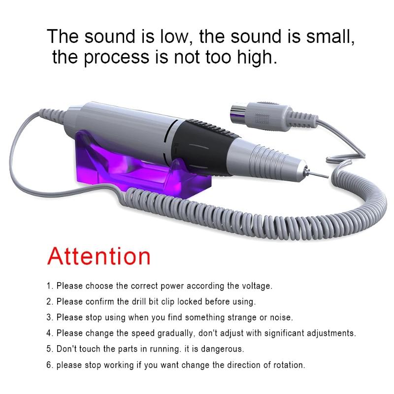 Nail Drill & Accessories 206A 35000RPM Nails Art Tool Handpiece Electric File Equipment Manicure Machine Set