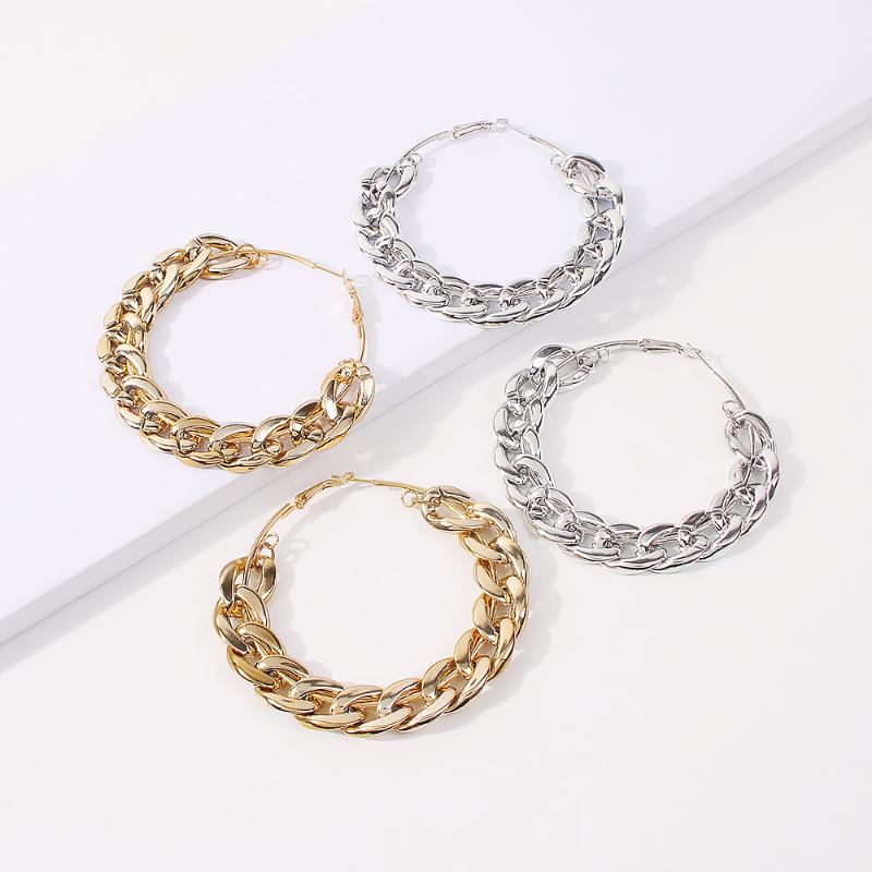 Punk Style Oversized Large Hoop Earrings ed Big Circle Round For Women Party Jewelry Accessory Gift Huggie
