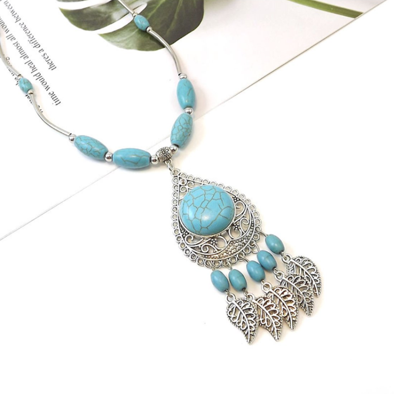 Pendant Necklaces FYJS Unique Silver Plated Leaf Green Turquoises Stone Link Chain Necklace Bohemian Style Jewelry
Pendant Necklaces FYJS Unique Silver Plated Leaf Green Turquoises Stone Link Chain Necklace Bohemian Style Jewelry