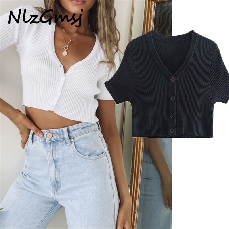 Cardigan Women Summer Slim All-match Solid Buttons T-shirt French Vintage V Neck Short Sleeve Tops 210628, As picture
Cardigan Women Summer Slim All-match Solid Buttons T-shirt French Vintage V Neck Short Sleeve Tops 210628, As picture
