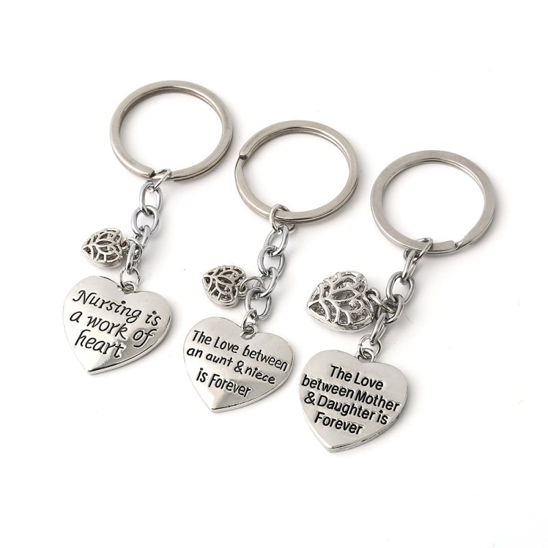 Heart Shape Stainless Steel Nursing Mother Charm Keychains