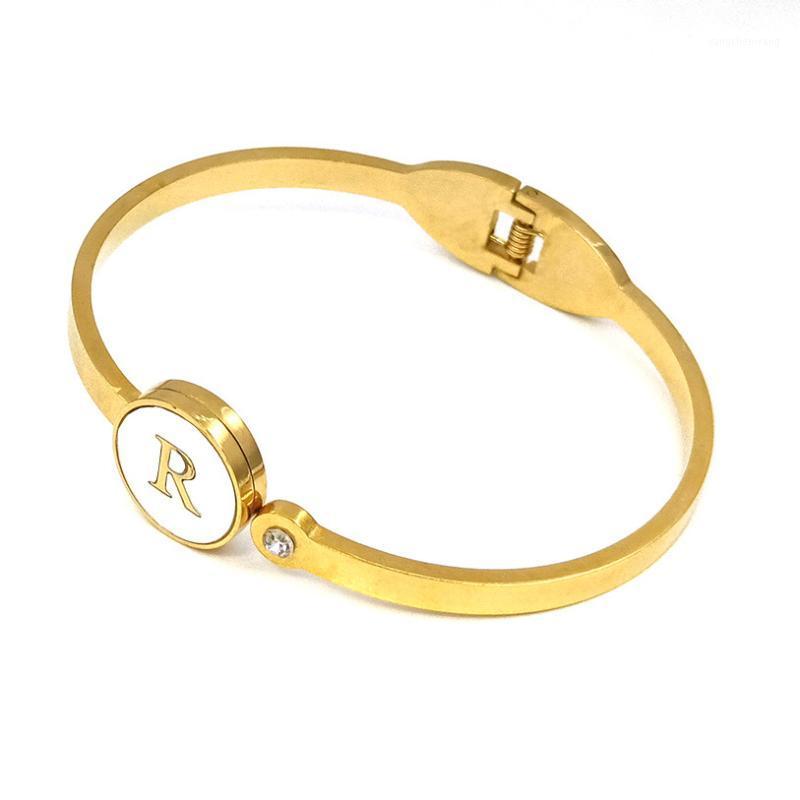 Round White Shell Women Bracelet Stainless Steel Material Capital Letters Bangles Alphabet Female Fashion Jewelry Party Gifts Bangle
Round White Shell Women Bracelet Stainless Steel Material Capital Letters Bangles Alphabet Female Fashion Jewelry Party Gifts Bangle