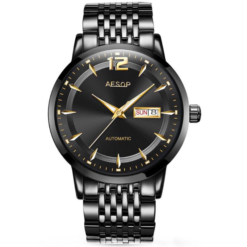 Wristwatches AESOP Top Men Watches Automatic Black Watch Stainless Steel Waterproof Business Sport Mechanical Wristwatch
Wristwatches AESOP Top Men Watches Automatic Black Watch Stainless Steel Waterproof Business Sport Mechanical Wristwatch