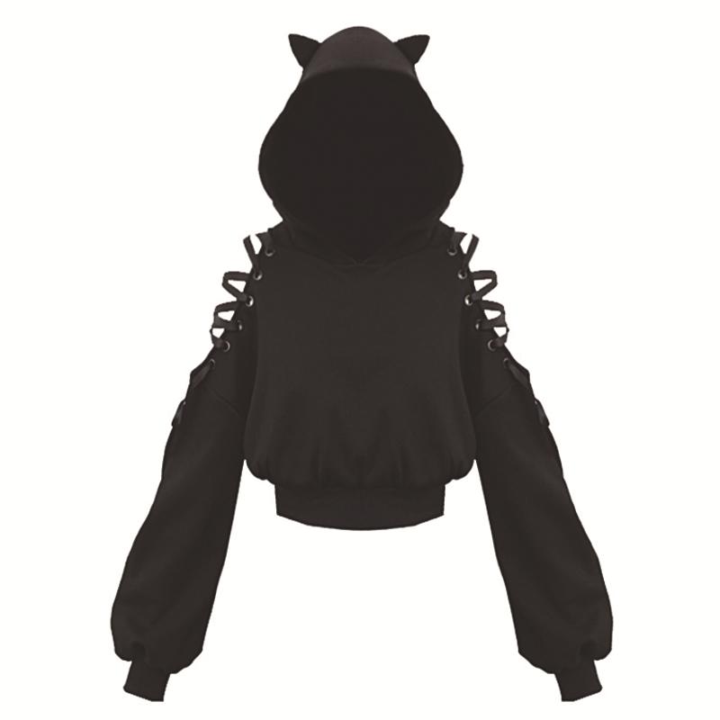 Kawaii Gothic Punk Cat Hoodie Black Sweatshirt Harajuku Lace Up Ear Long Sleeve Hooded Pullover Women's Hoodies & Sweatshirts
Kawaii Gothic Punk Cat Hoodie Black Sweatshirt Harajuku Lace Up Ear Long Sleeve Hooded Pullover Women's Hoodies & Sweatshirts