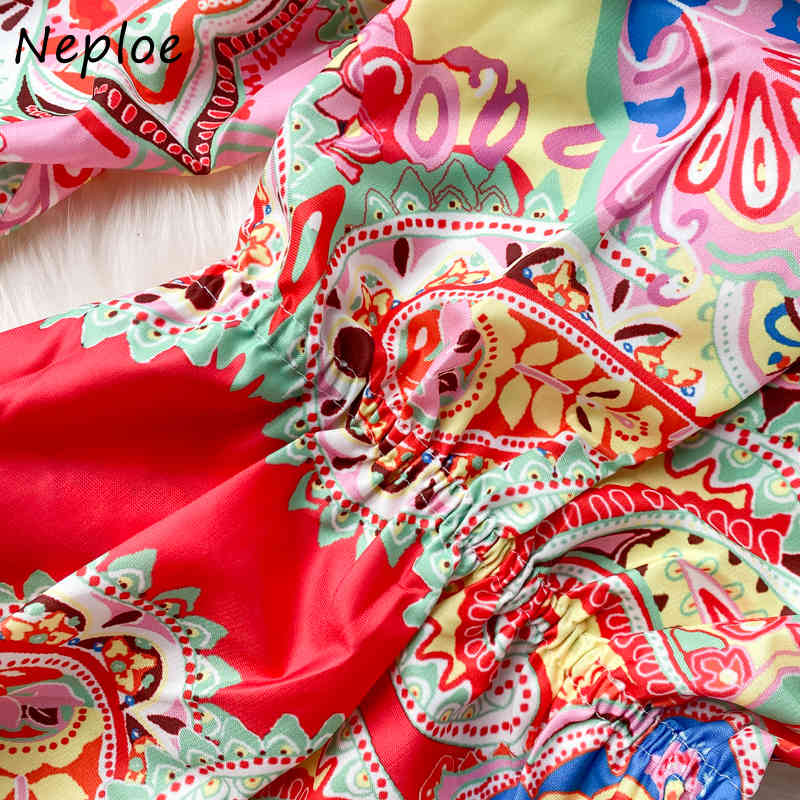 Chic Print Pattern Slim Waist Dress O-neck Tassel Patchwork Femme Vestidos Autumn Fashion A-line Dresses Women 210422Z