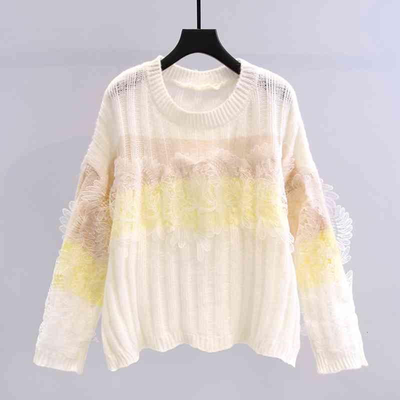 women's sweaters chic sweater knitted pullovers lace patchwork women autumn winter sweet knitwear elegant vintage loose jumpe, White;black
women's sweaters chic sweater knitted pullovers lace patchwork women autumn winter sweet knitwear elegant vintage loose jumpe, White;black