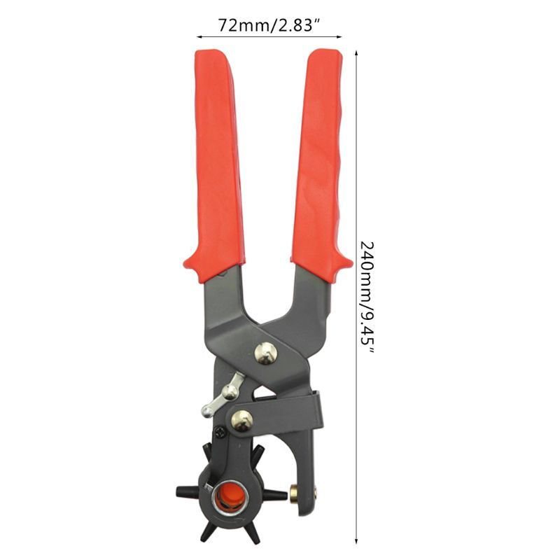 6 Measures Round Perforator Rotating Leather Tang Puncher Maker Tool For Taille Belt