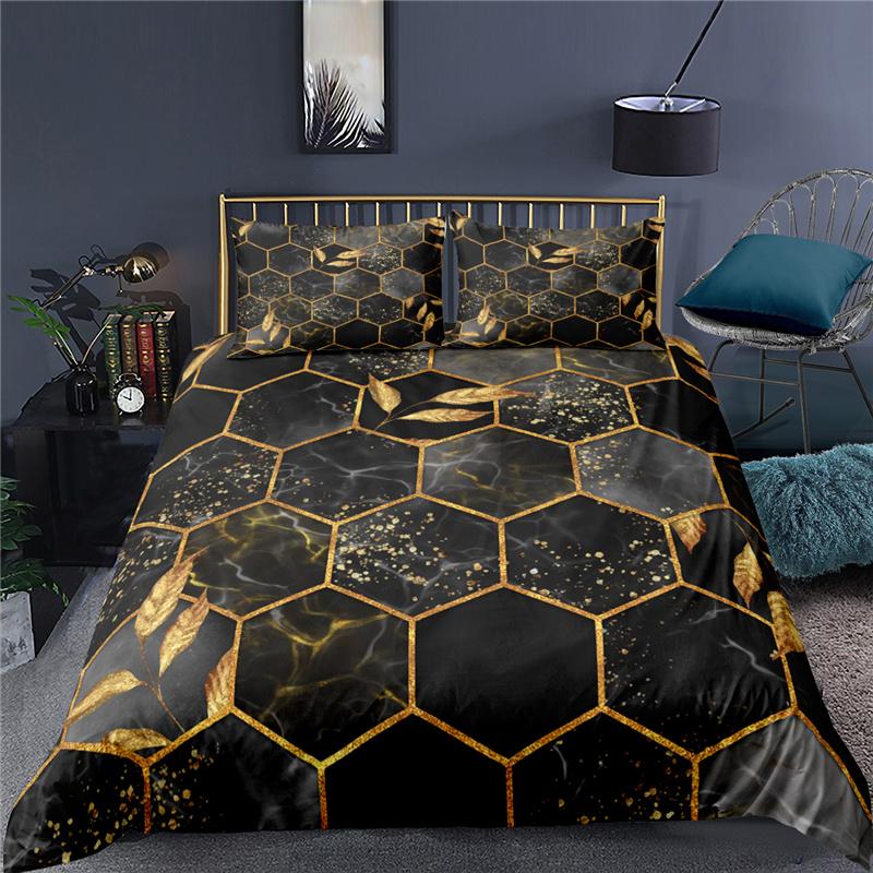 Home Textile Luxury 3D Geometry Print 2/3Pcs Comfortable Duvet Cover PillowCase Bedding Sets Queen And King EU/US/AU Size