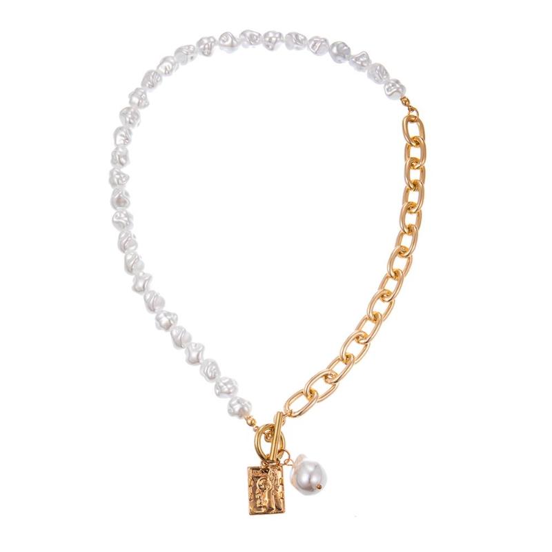 Pendant Necklaces Ladies Retro Punk Geometric Angel Love Necklace Jewelry Irregular Pearl Chain, Silver
Pendant Necklaces Ladies Retro Punk Geometric Angel Love Necklace Jewelry Irregular Pearl Chain, Silver