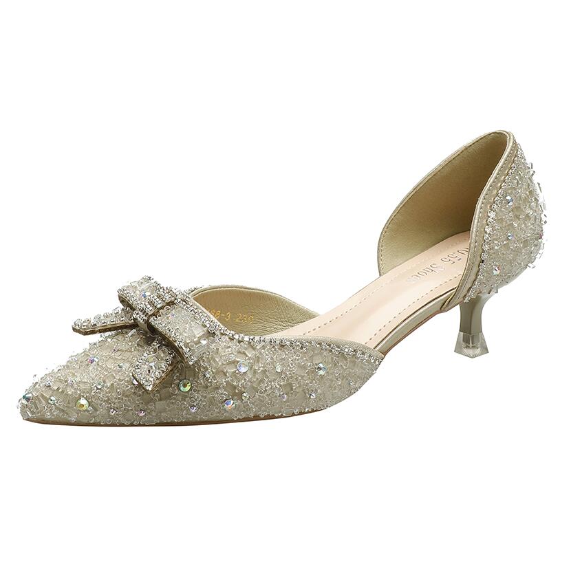 Bow women sandals pointed with sweet lazy feet high heels fashion sexy comfortable shoes summer, Bronze
Bow women sandals pointed with sweet lazy feet high heels fashion sexy comfortable shoes summer, Bronze