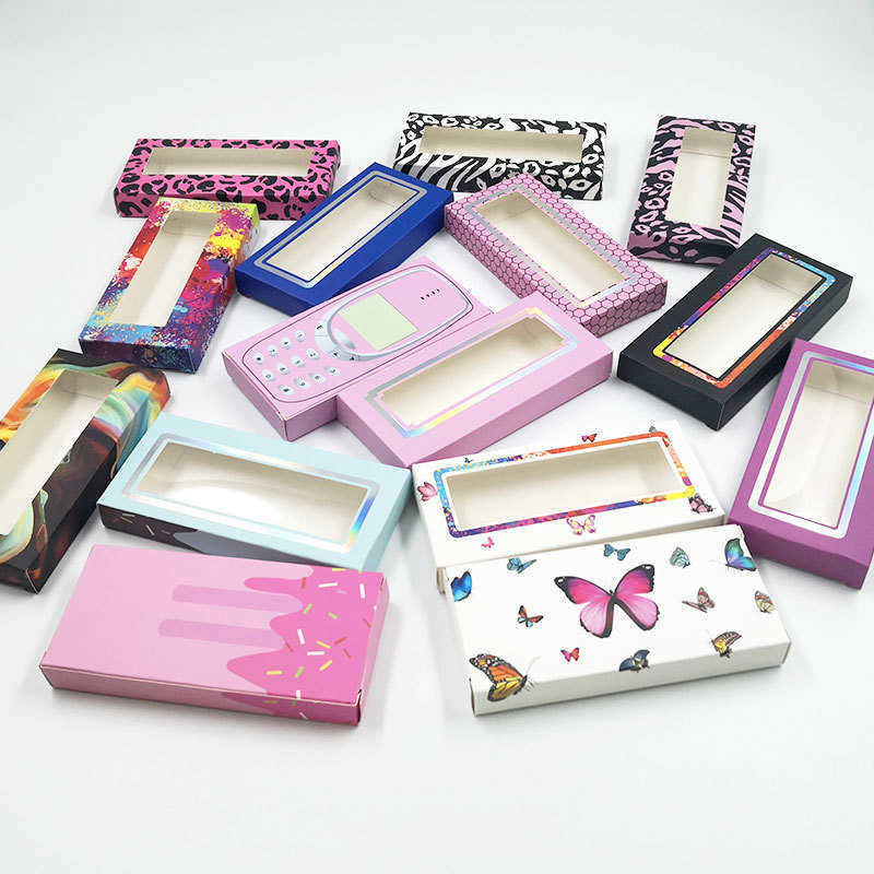 Leopard Eyelash Package Boxes Butterfly Printing False Eyelashes Packaging Rectangular Empty Eyelash Box Case Lashes Box Packaging