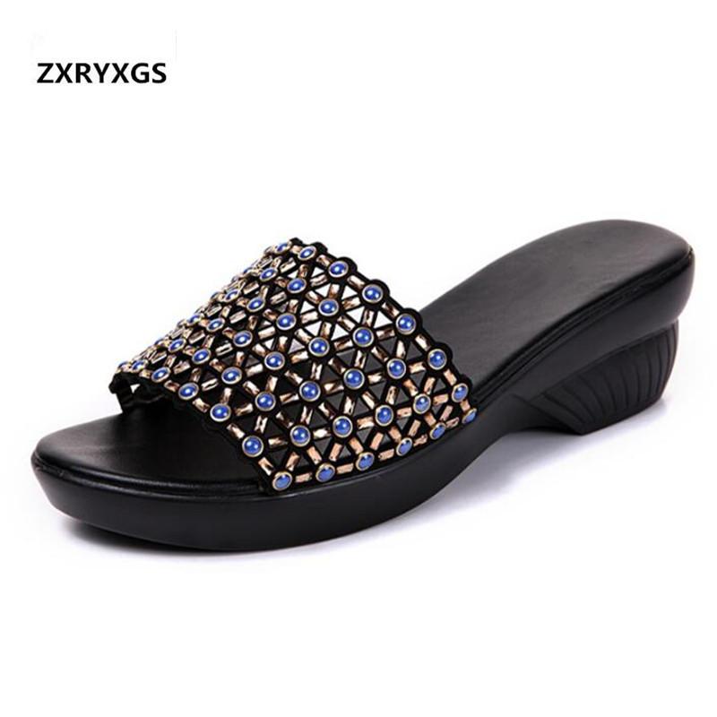 Pearl Cowhide Hollow Summer Women Sandals Fashion Slippers Genuine Leather Comfortable Wedges, Black
Pearl Cowhide Hollow Summer Women Sandals Fashion Slippers Genuine Leather Comfortable Wedges, Black