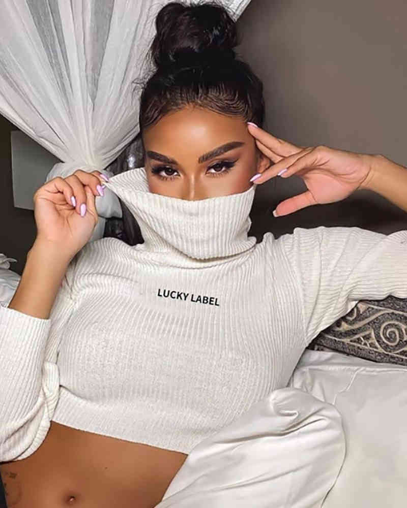 Spring Summer Women Sexy Plain Letter Embroidery Long Sleeve Crop Top Ladies Casual Long Sleeve Skinny Blouse Femme Outfits 210415