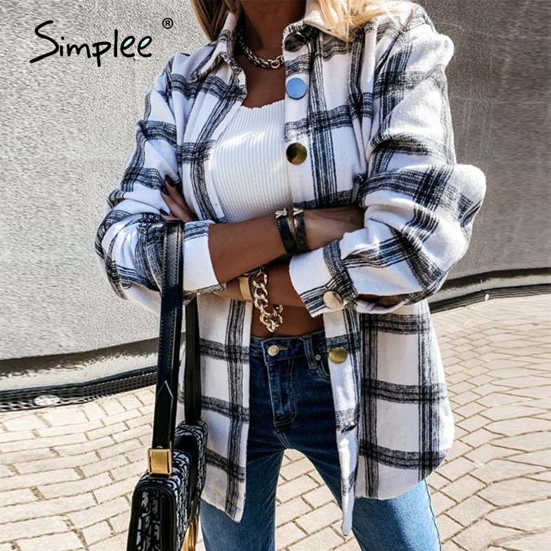 Simplee Casual plaid shirt women winter Long sleeve button collar shirt Fashion womens shirt Spring autumn versatile top 2021, Beige
Simplee Casual plaid shirt women winter Long sleeve button collar shirt Fashion womens shirt Spring autumn versatile top 2021, Beige