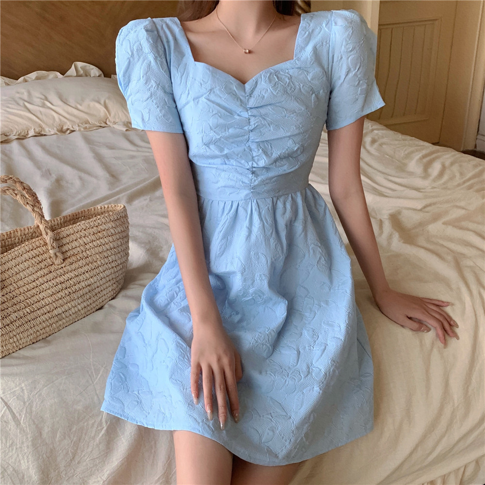 Women Elegant Sweet Fairy Mini Dress Summer Korean Sexy Back Bow Kawaii Bandage A-Line Party Dress 210518