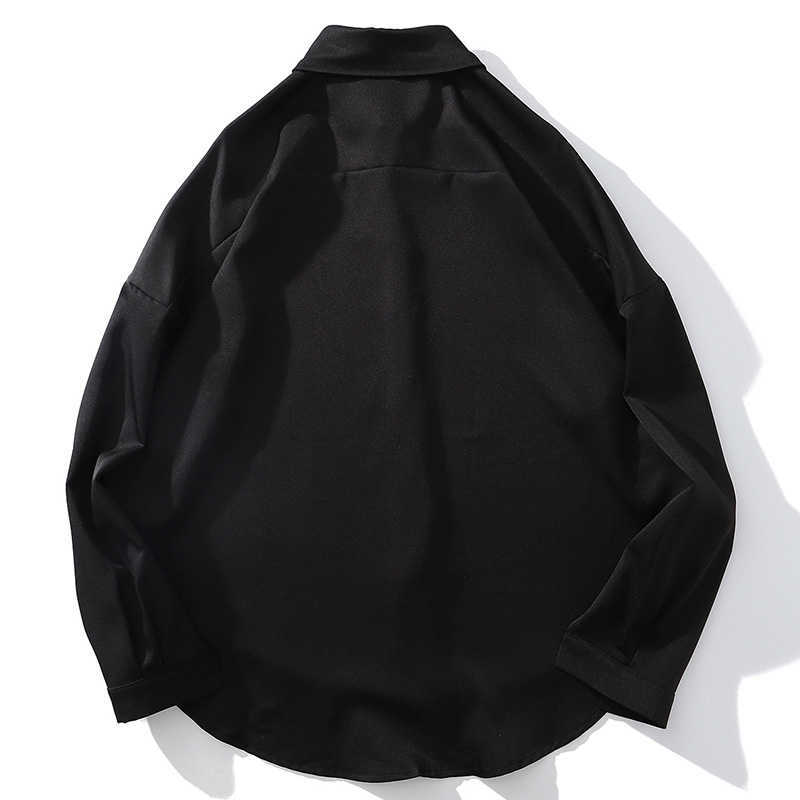 Aolamegs Long Sleeve Shirts Men's Winter Casual Shirt Oversized Print Vintage Couple Fashion High Street Streetwear 210721