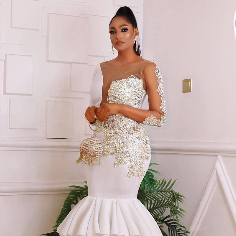 2021 Mermaid Wedding Dress One Sleeves Sexy Illusion Bridal Gowns With Appliqued Tiered Satin Marriage Dresses Custom Made Robe De Mariée