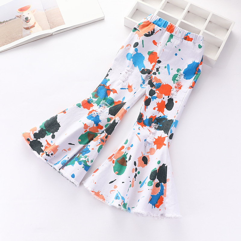 Vieeoease Girls Jeans 2021 Summer Fashion Graffiti Design Abstract Pattern Hole Denim Flare Kids Pants CC-855, Blue
Vieeoease Girls Jeans 2021 Summer Fashion Graffiti Design Abstract Pattern Hole Denim Flare Kids Pants CC-855, Blue