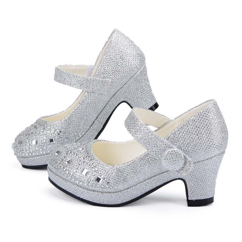 Children Princess Shoes for Girls Sandals High Heel Glitter Shiny Rhinestone Enfants Fille Female Party Dress Shoes, Silver
Children Princess Shoes for Girls Sandals High Heel Glitter Shiny Rhinestone Enfants Fille Female Party Dress Shoes, Silver