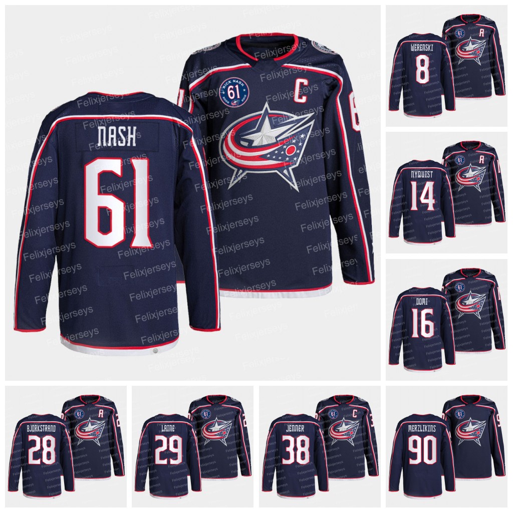 61 Rick Nash Blue Jackets 60th Jersey 38 Boone Jenner Jakub Voracek Patrik Laine Oliver Bjorkstrand Zach Werenski Gustav Nyquist Max Domi Jack Roslovic, Grey
61 Rick Nash Blue Jackets 60th Jersey 38 Boone Jenner Jakub Voracek Patrik Laine Oliver Bjorkstrand Zach Werenski Gustav Nyquist Max Domi Jack Roslovic, Grey