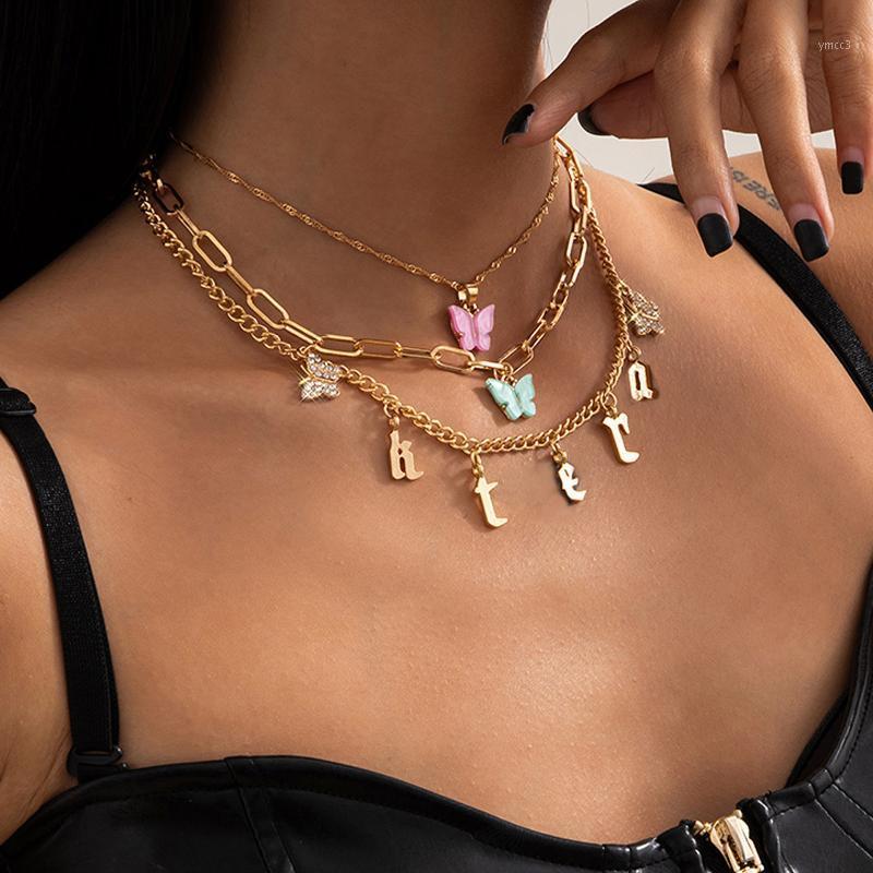 Chains Multilayer Acrylic Rhinestone Butterfly Choker Necklace Fashion Women Letter Golden Chain Layered Jewelry Party Gift
Chains Multilayer Acrylic Rhinestone Butterfly Choker Necklace Fashion Women Letter Golden Chain Layered Jewelry Party Gift