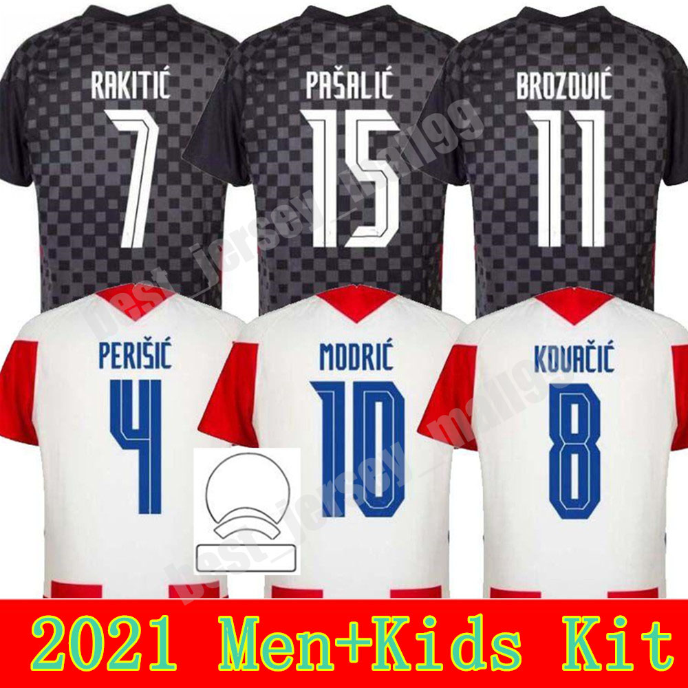 

European Cup MODRIC 2021 national team soccer jersey MANDZUKIC HOME AWAY PERISIC RAKITIC SRNA KOVACIC REBIC child Football Shirts Adult Men kids kit, Home kids