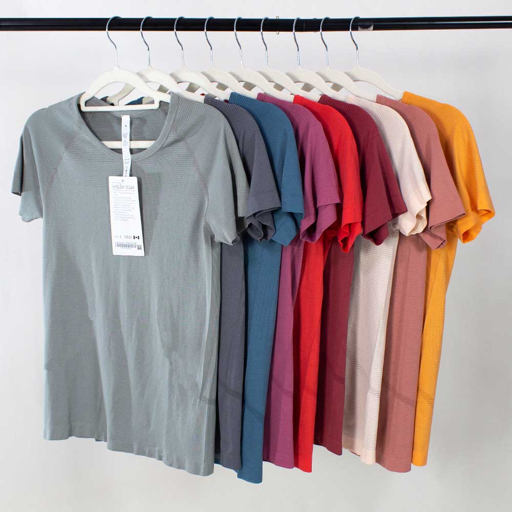 Womens Clothing Tops Tees T-Shirts Tracksuit Sweatshirt Yoga clothes Swiftly Tech women sports high-elastic fitness tights short-sleeved T-shirt Joggers Running, 2.0a53 light gray short sleeve