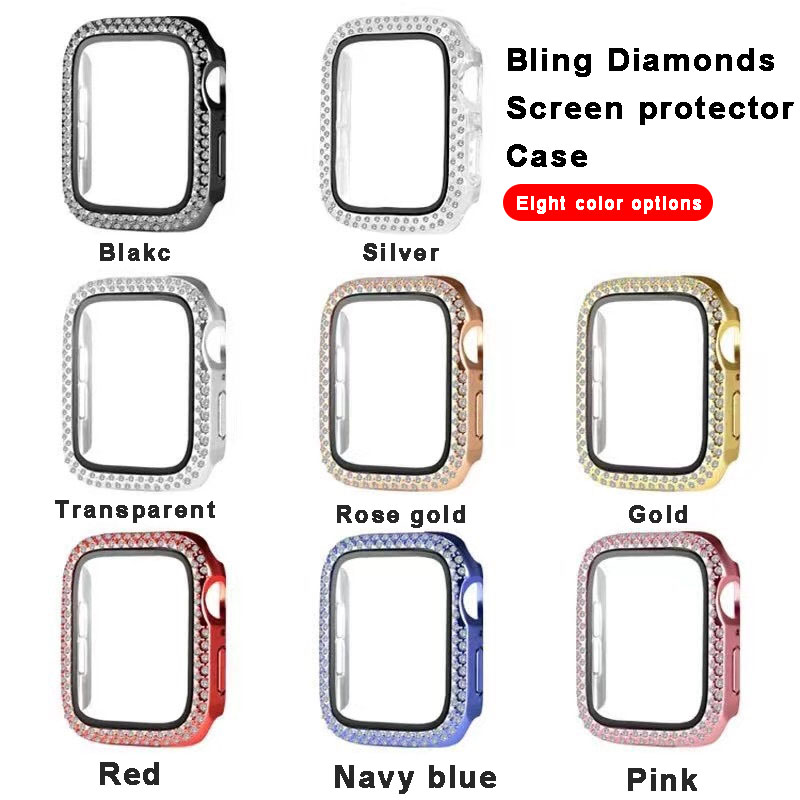 Bling Diamond Watches Case for apple watch covers 38mm 42mm 40mm 44mm band Tempered Glass Screen Protector Cover iWatch series 1 2 3 4 5 6, Black
Bling Diamond Watches Case for apple watch covers 38mm 42mm 40mm 44mm band Tempered Glass Screen Protector Cover iWatch series 1 2 3 4 5 6, Black