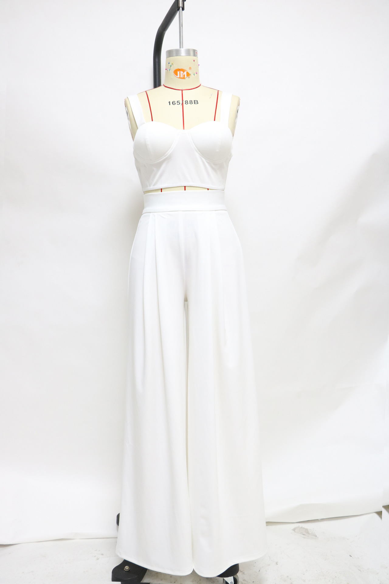 Women Pant Sets Wrapped Suspender Vest High Waist Loose Casual Wide Leg Pants Sexy Two Piece Plus Size 2Piece Suits 210513