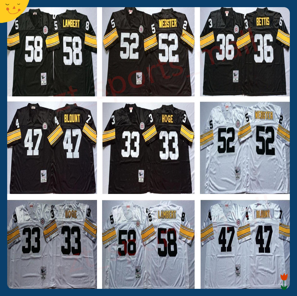 NCAA Football 75 Joe Greene 36 Jerome Bettis Jersey 47 Mel Blount 52 Mike Webster 63 Dermontti Dawson John Stallworth Black White Vintage, As shown in illustration
NCAA Football 75 Joe Greene 36 Jerome Bettis Jersey 47 Mel Blount 52 Mike Webster 63 Dermontti Dawson John Stallworth Black White Vintage, As shown in illustration