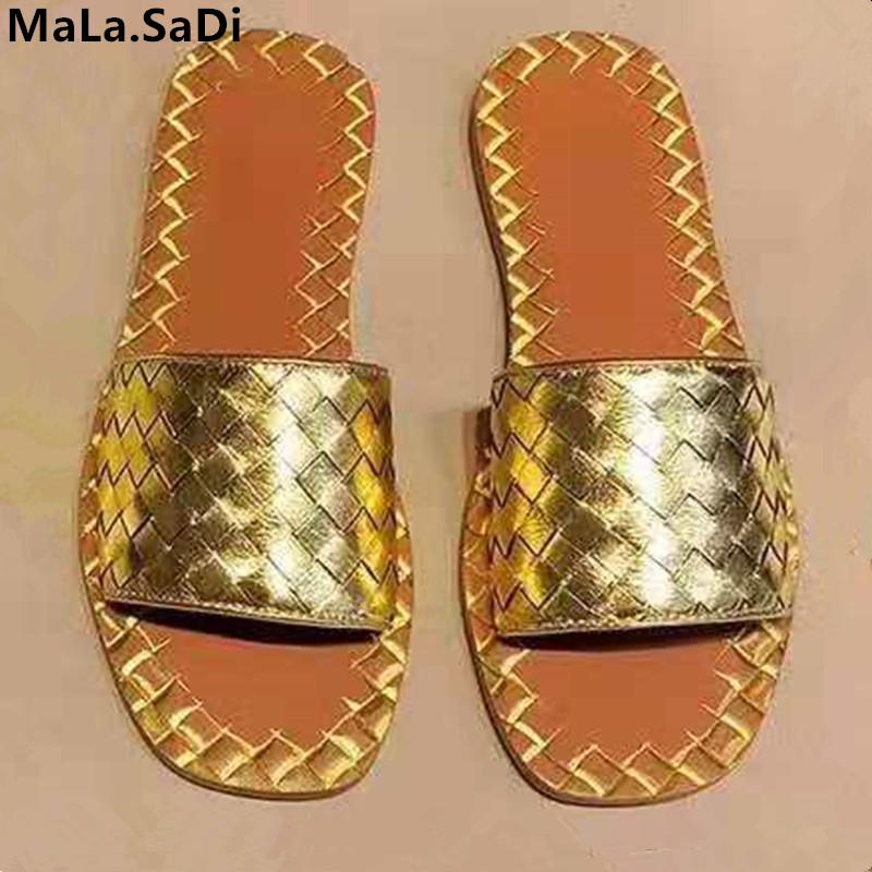 Slippers Fashion Woman Weave Slipper Black Gold Silver Cool Summer Women Beach Flat Slides Casual Sexy Open Toe Ladies Shoes
Slippers Fashion Woman Weave Slipper Black Gold Silver Cool Summer Women Beach Flat Slides Casual Sexy Open Toe Ladies Shoes
